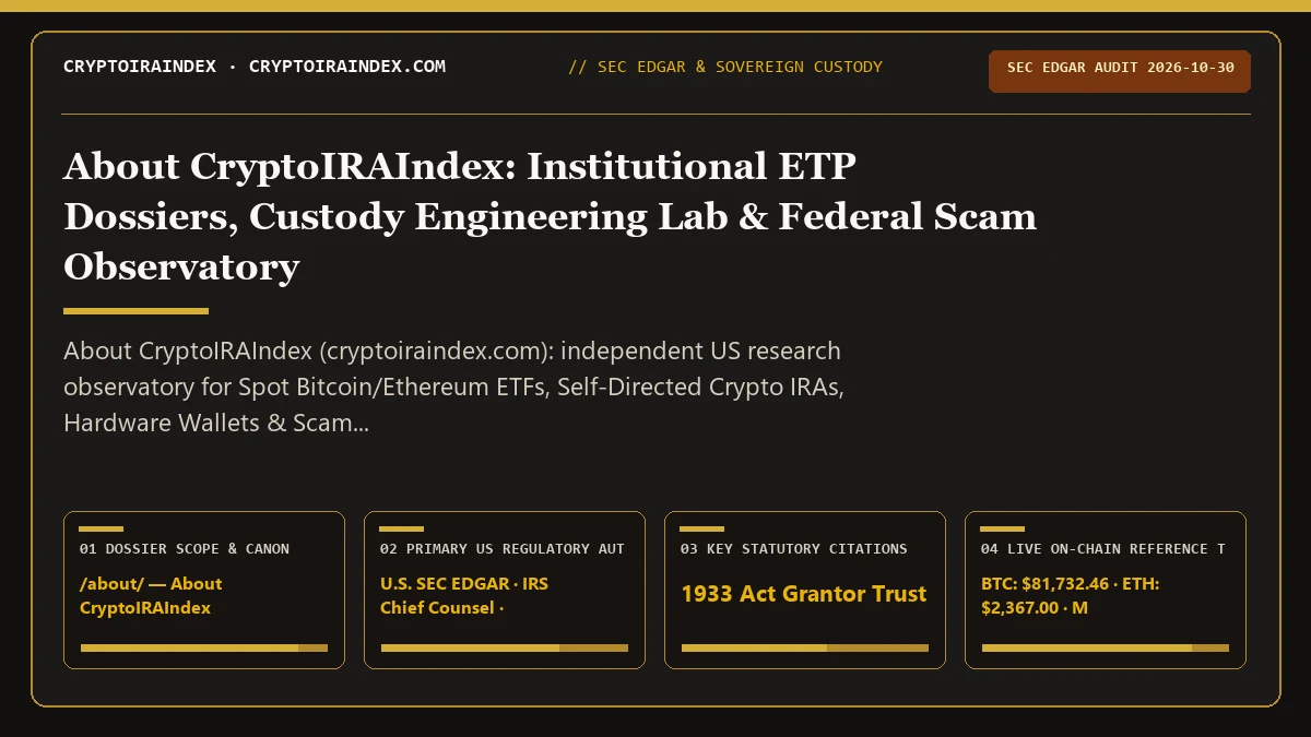 About CryptoIRAIndex: Institutional ETF & Custody Lab