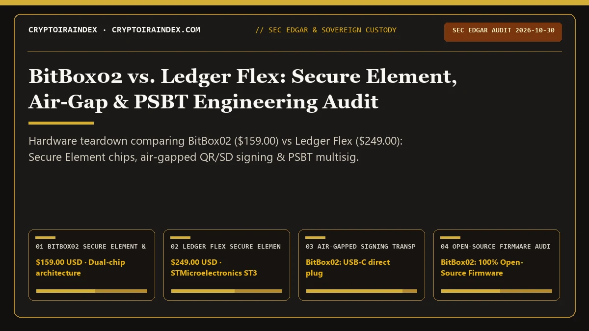 BitBox02 vs Ledger Flex: Secure Element & Air-Gap Comparison