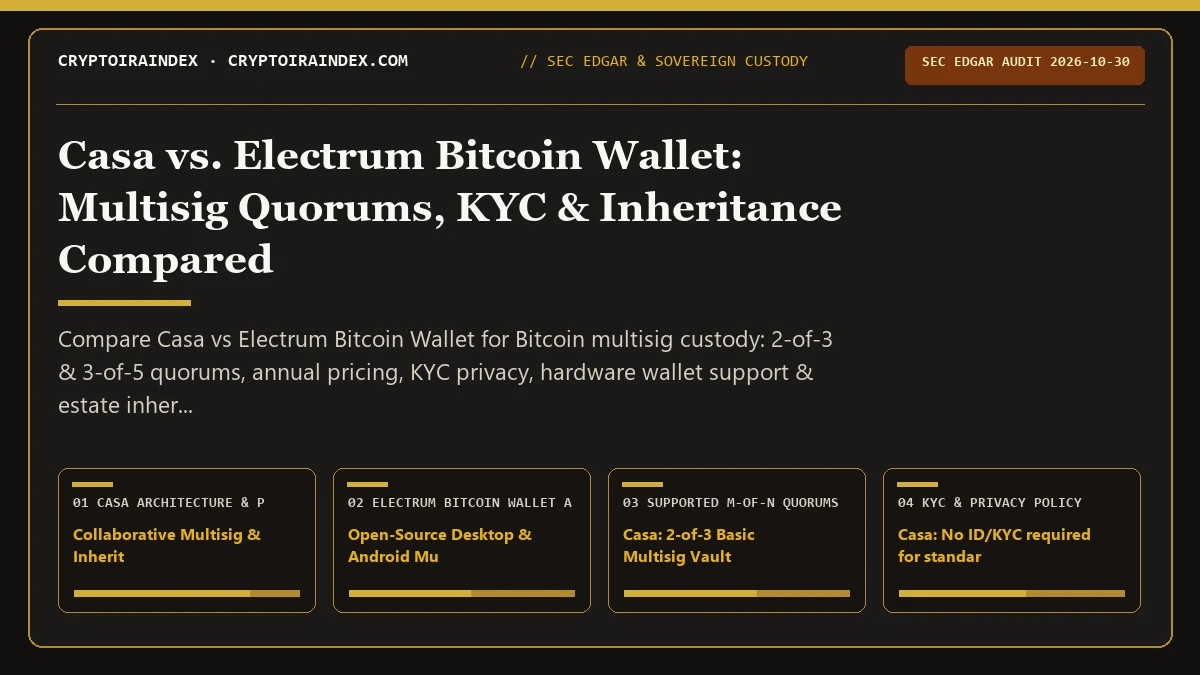 Casa vs Electrum Bitcoin Wallet: Multisig Vault & Inheritan…