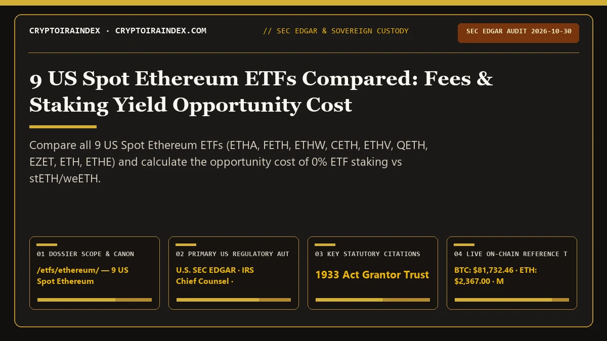9 US Spot Ethereum ETFs vs Staking Yield Calculator (2026)